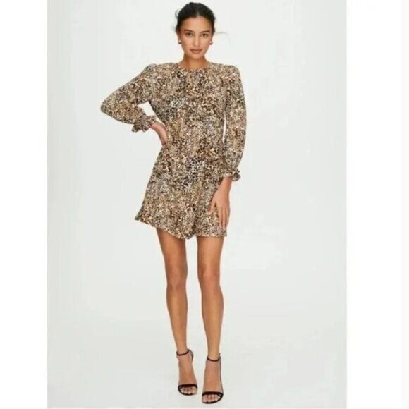 Wilfred Aritzia Baroque Animal Print Mini Dress - 0 - Picture 1 of 10